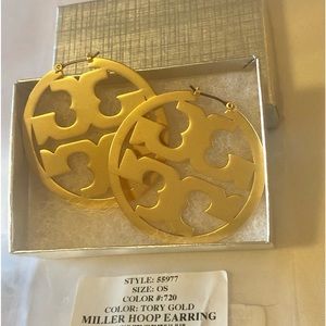 Tory Burch Miller hoop earrings , Matte gold